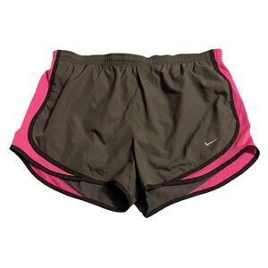 Nike Womens Athletic Shorts Medium Brown Tempo Dri Fit Lined Running Workout